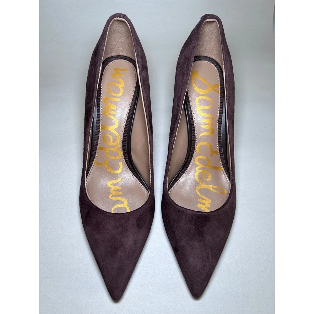 Sam Edelman Hazel Dark Purple Plum Suede Pointed Toe Stiletto Pumps Womens 6